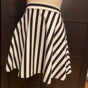 Black and white stripe circle skirt